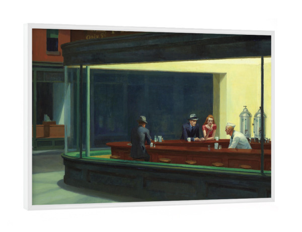 Poster mit weißem Rahmen "Nighthawks" artboxONE - Städte,Menschen,Architektur