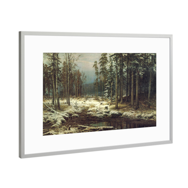 Poster mit Rahmen Silber "Der erste Schnee" artboxONE - Natur,Reise