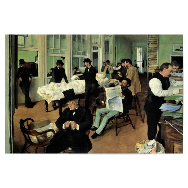 Poster "Das Baumwollkontor" artboxONE - Menschen,Architektur - Edgar degas,Menschen,People,Kunst,Gemälde,Malerei,Art,Zeitung,New,Orleans