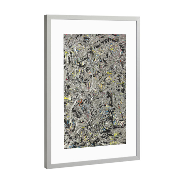 Poster mit Rahmen Silber "Eyes in the Heat II - Pollock" artboxONE - Abstrakt