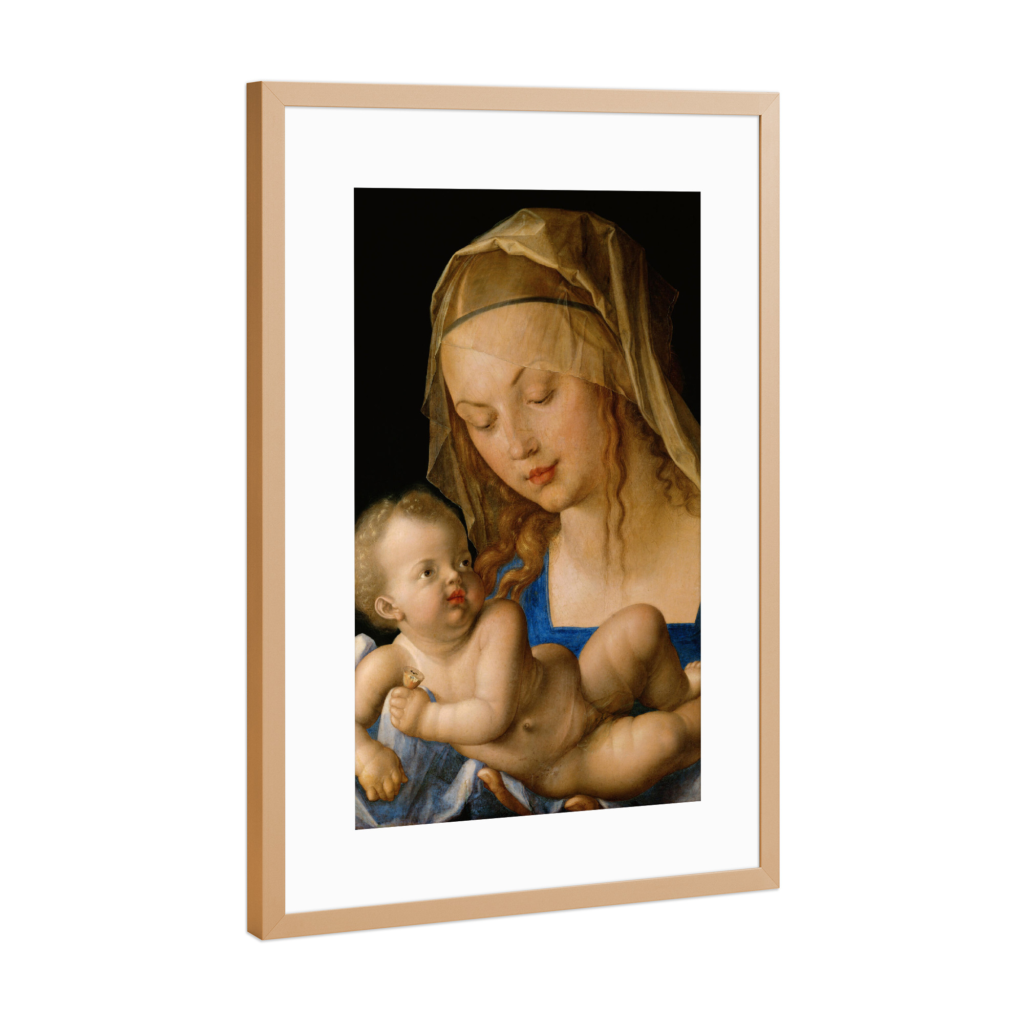 Poster mit Rahmen Kupfer "Maria mit dem Kind" artboxONE - Für Kinder,Menschen