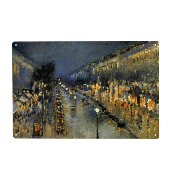 Metall Poster "Boulevard Montmartre at Night" artboxONE - Städte,Reise,Menschen,Architektur,Städte / Paris