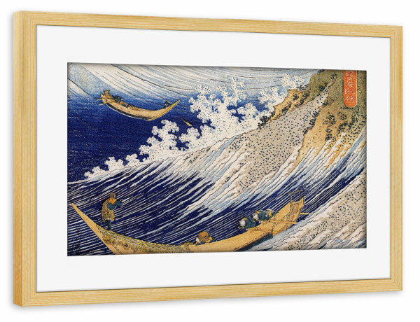 Poster mit Rahmen kiefer "Wilde See bei Choshi" artboxONE - Natur,Reise,Reise / Strand und Meer