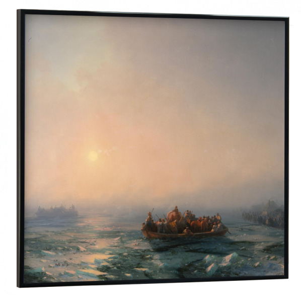 Poster mit schwarzem Rahmen 30x30 cm "Eisgang auf dem Dnjepr" artboxONE - Natur,Reise,Menschen,Reise / Strand und Meer