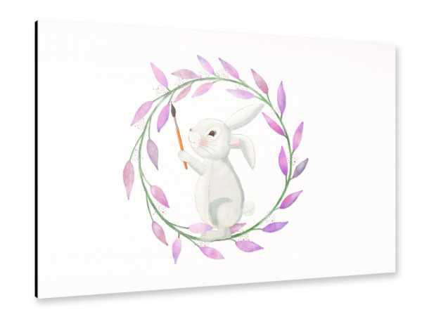 Alu-Dibond "Hase malt, nicht nur zu Ostern" 30x20 cm artboxONE