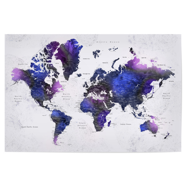 Poster "Kayhour colorful world map" artboxONE - Reise,Reise / Länder,Kartografie