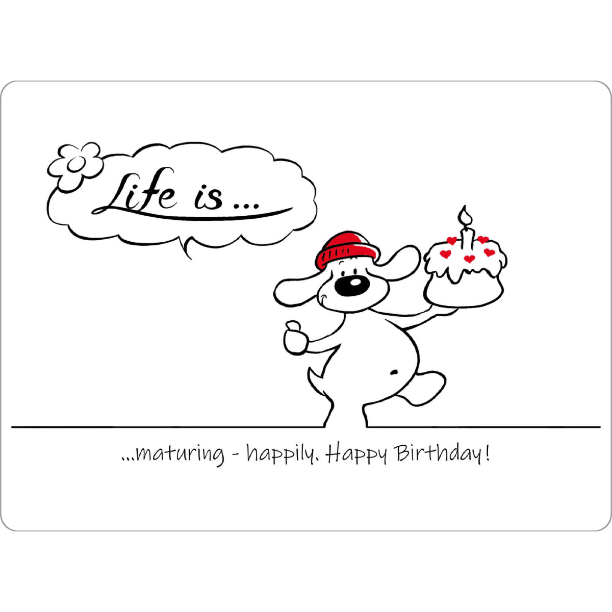 Tischset "Life is... Happy Birthday" artboxONE - Typografie,Tiere,Comic,Lustig