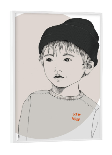 Poster mit weißem Rahmen "Good Mood" artboxONE - Für Kinder,Menschen,Für Mama