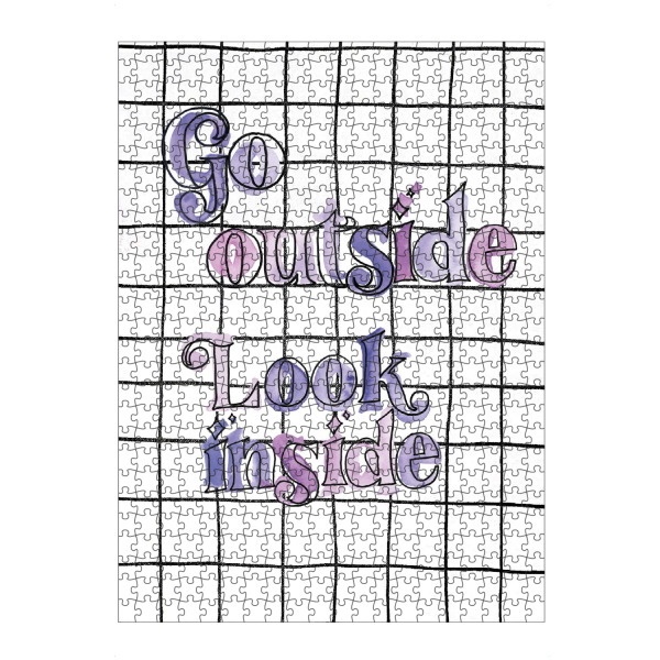 Puzzle Ravensburger "Go Outside Look Inside" artboxONE - Typografie,Natur - Outside,Draußen,Innen,Yoga,Positive,Meditation,Mindset,Typo,Typography