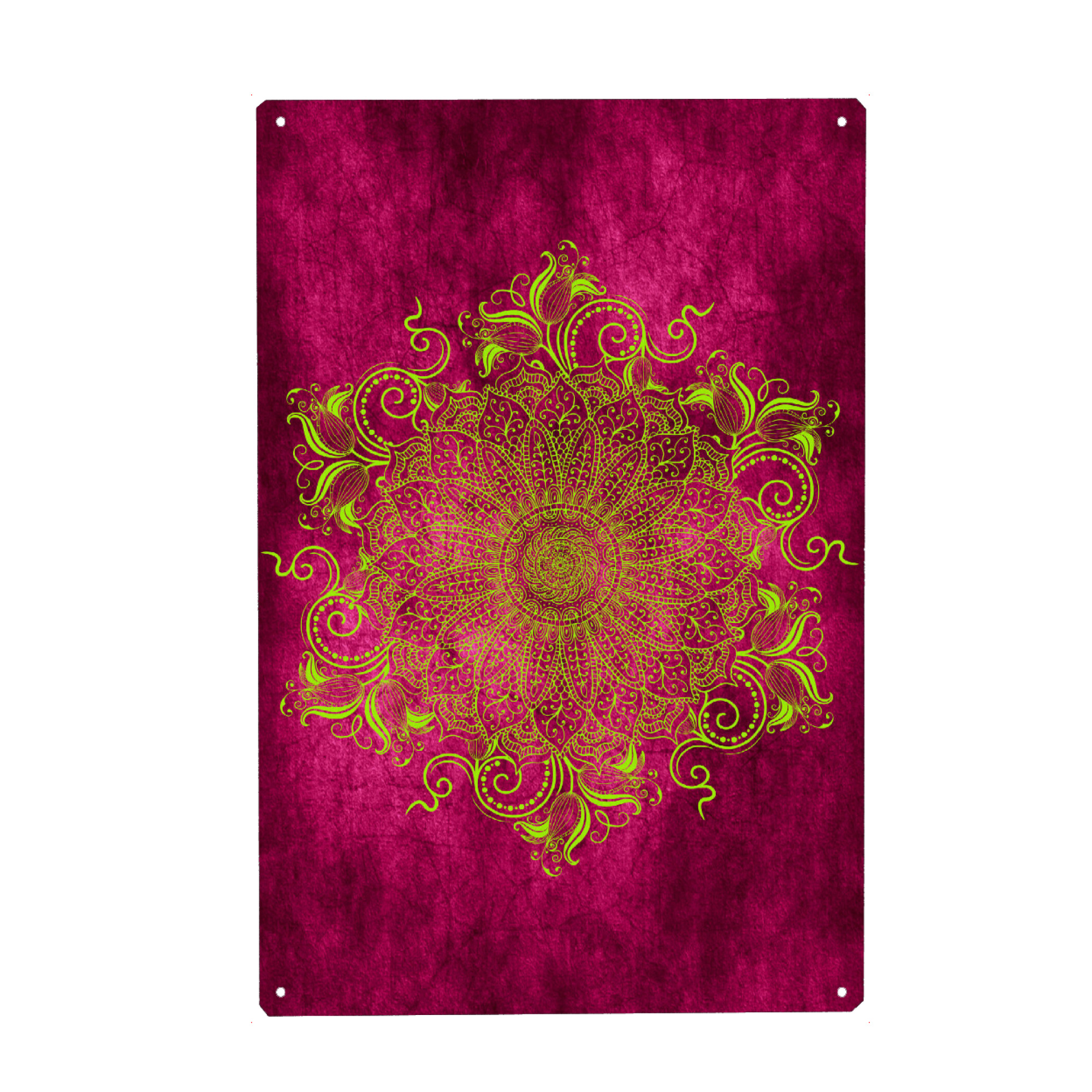 Holzbild "Mandala Pink Lemon" artboxONE - Abstrakt - Mandala,Boho,Yoga,Indie,Indian,Arabic,Tribal,Nature,Pink,Lemon