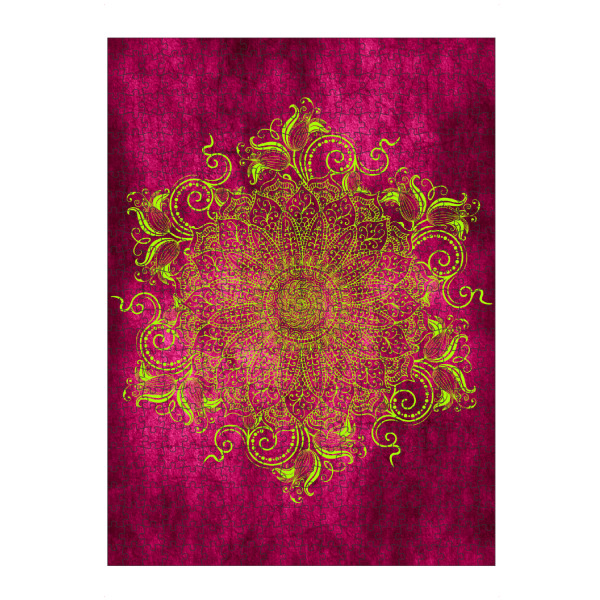 Puzzle Ravensburger "Mandala Pink Lemon" artboxONE - Abstrakt - Mandala,Boho,Yoga,Indie,Indian,Arabic,Tribal,Nature,Pink,Lemon - Bild mandala