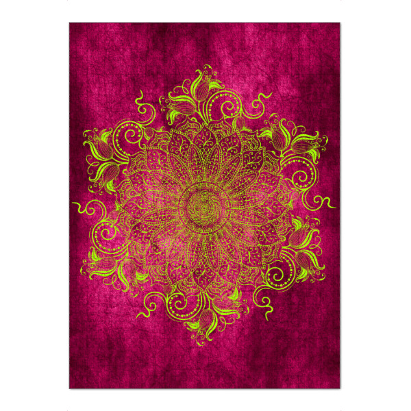 Puzzle Ravensburger "Mandala Pink Lemon" artboxONE - Abstrakt - Mandala,Boho,Yoga,Indie,Indian,Arabic,Tribal,Nature,Pink,Lemon - Bild mandala