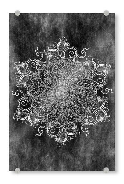 Acrylglasbild "Mandala Coal" artboxONE - Abstrakt - Mandala,Indie,Indian,Yoga,Boho,Arabic,Black,Nature,Abstract,Abstrakt
