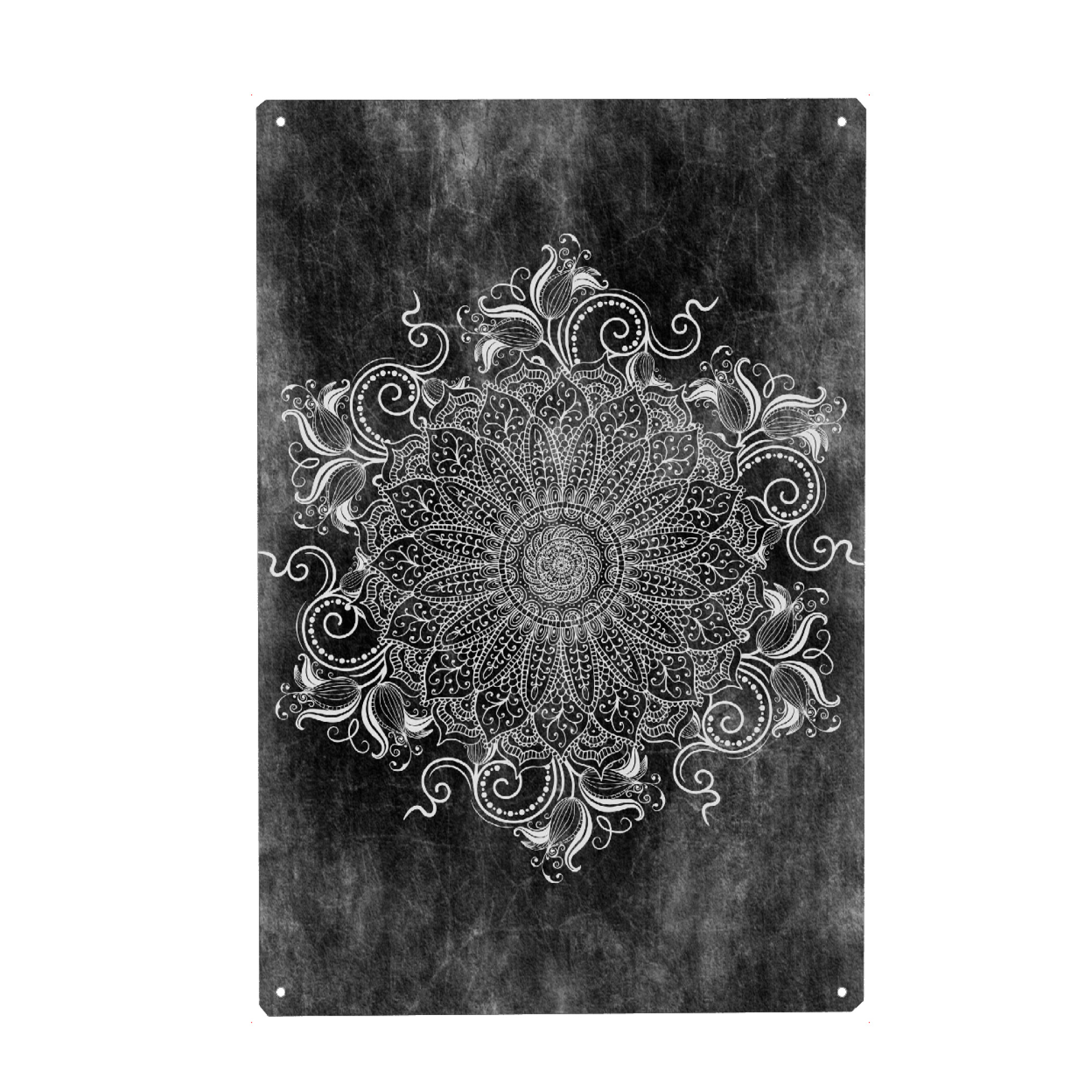 Metall Poster "Mandala Coal" artboxONE - Abstrakt - Mandala,Indie,Indian,Yoga,Boho,Arabic,Black,Nature,Abstract,Abstrakt - Blechschild
