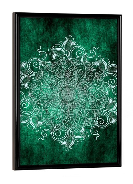 Poster mit schwarzem Rahmen "Mandala Mint" artboxONE - Abstrakt - Mandala,Yoga,Boho,Indian,Indie,Arabic,Green,Mint,Nature