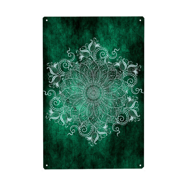 Holzbild "Mandala Mint" artboxONE - Abstrakt - Mandala,Yoga,Boho,Indian,Indie,Arabic,Green,Mint,Nature