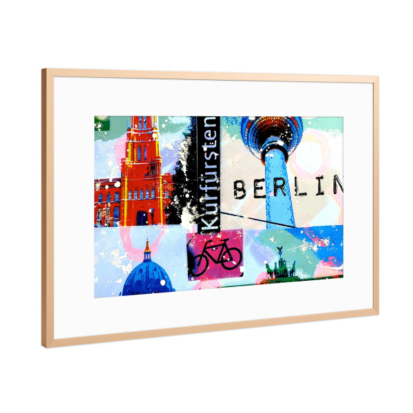 Poster mit Rahmen Kupfer "Berlin Collage" artboxONE - Städte,Städte / Berlin,Reise,Reise / Länder
