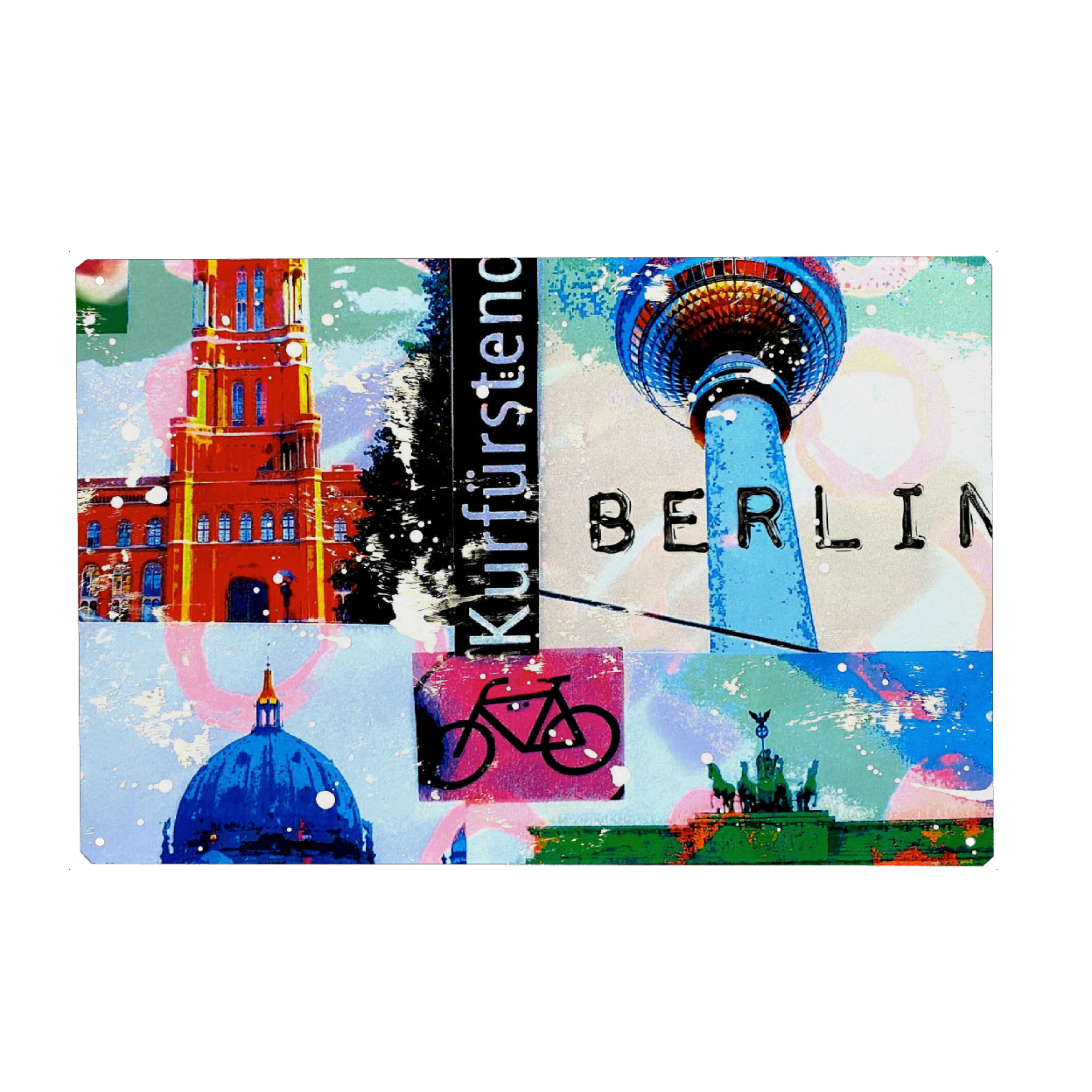 Metall Poster "Berlin Collage" artboxONE - Städte,Städte / Berlin,Reise,Reise / Länder