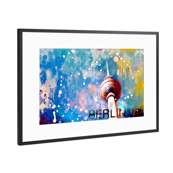 Poster mit Rahmen Schwarz (Metallic) "Berlin Tower" artboxONE - Städte / Berlin,Reise,Architektur,Reise / Länder