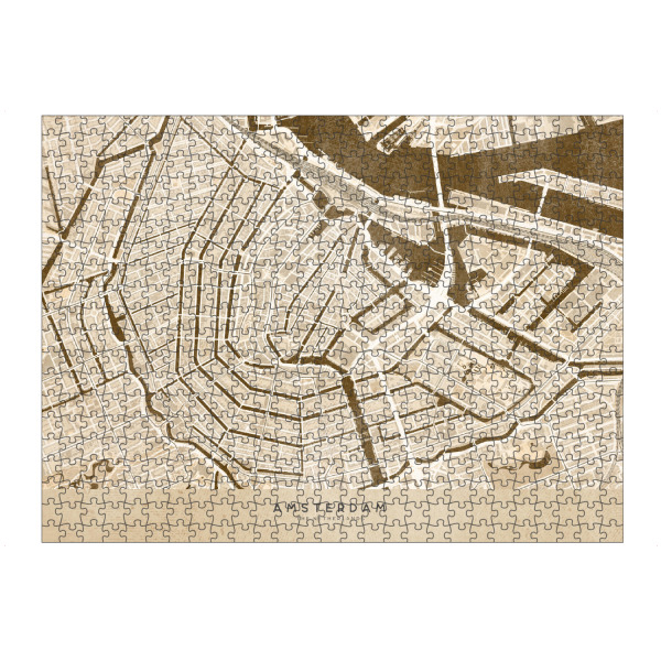 artboxONE Puzzle "Sepia vintage map of Amsterdam" artboxONE - Reise,Kartografie