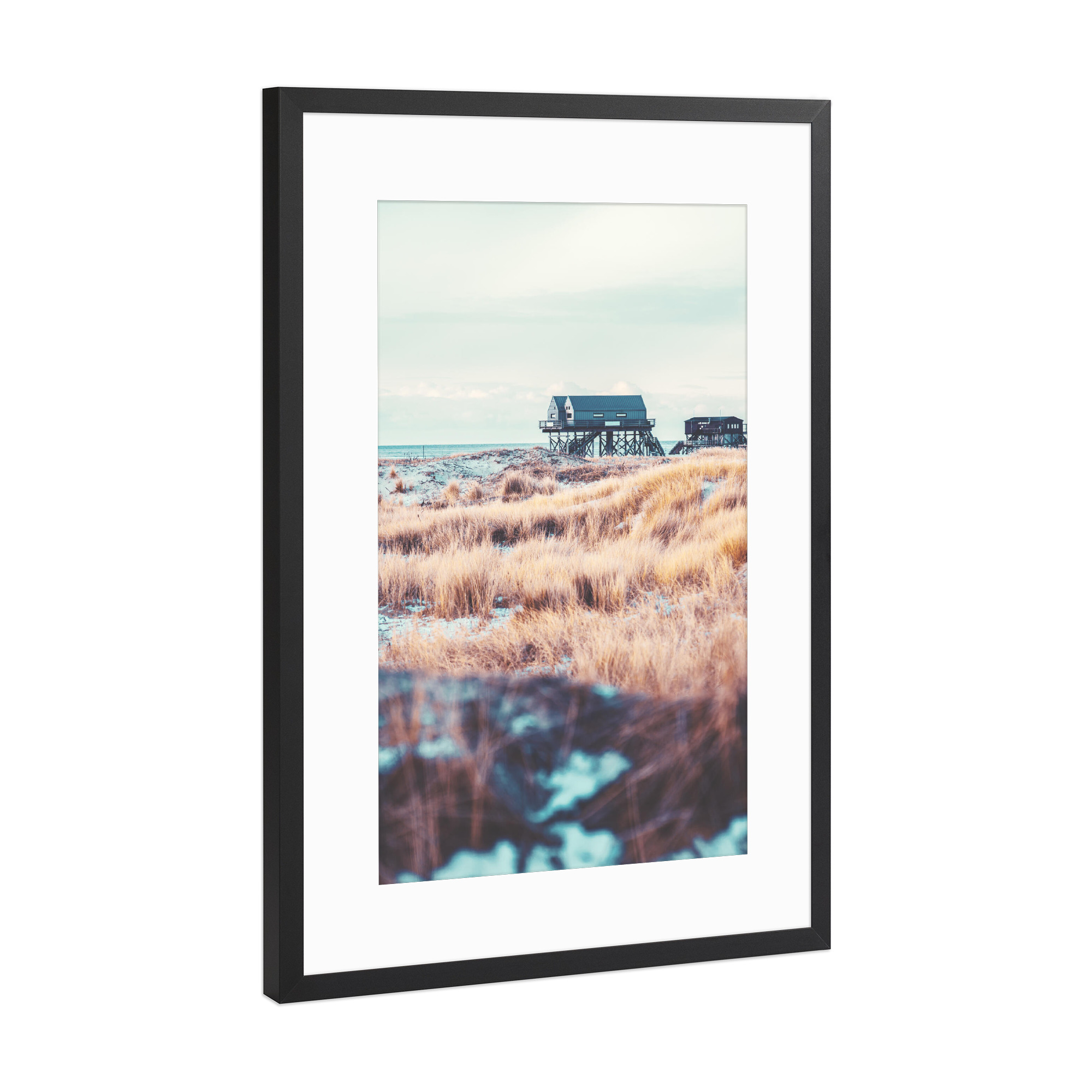 Poster mit Rahmen Schwarz (Metallic) "Nordseeküste Schleswig-Holstein" artboxONE - Natur,Reise / Strand und Meer