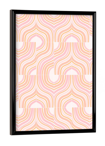 Poster mit schwarzem Rahmen "Peachy Mixed Marbled Tiles" artboxONE - Abstrakt,Marmor - Tiles,Marbled,Pattern,Mormor,Abstract,Abstzrakt,Formen