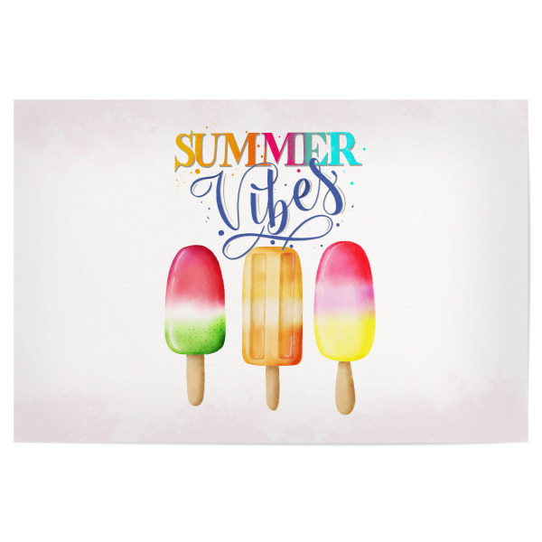 Poster 30x20 cm "Summer Vibes. Eis am Stiel" artboxONE - Typografie,Essen & Trinken,Lustig