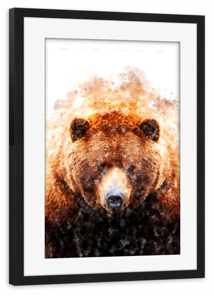 Poster mit Rahmen schwarz "Braunbär" artboxONE - Natur,Tiere