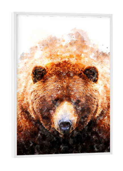 Poster mit weißem Rahmen "Braunbär" artboxONE - Natur,Tiere