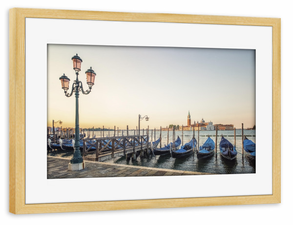Poster mit Rahmen kiefer "Morning in Venice" artboxONE - Städte,Reise,Architektur,Städte / Venedig,Reise / Länder