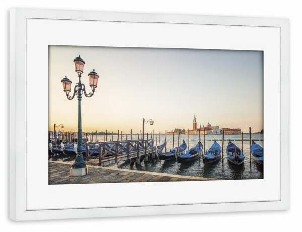 Poster mit Rahmen weiß "Morning in Venice" artboxONE - Städte,Reise,Architektur,Städte / Venedig,Reise / Länder