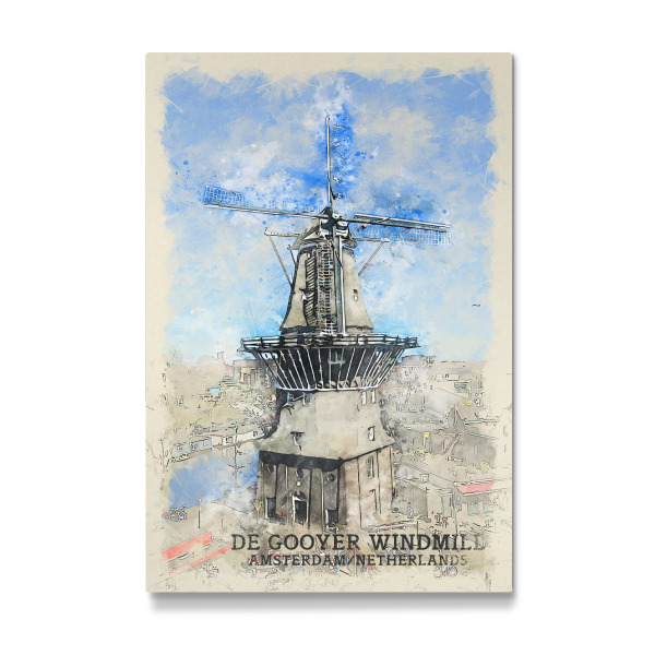 Galerie-Print "De Gooyer Windmühle Sketch" 30x20 cm artboxONE