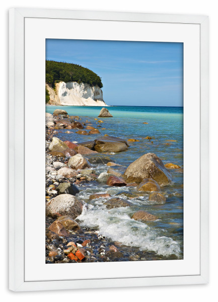 Poster mit Rahmen weiß "Rügen Kreidefelsen" artboxONE - Natur,Reise,Reise / Strand und Meer