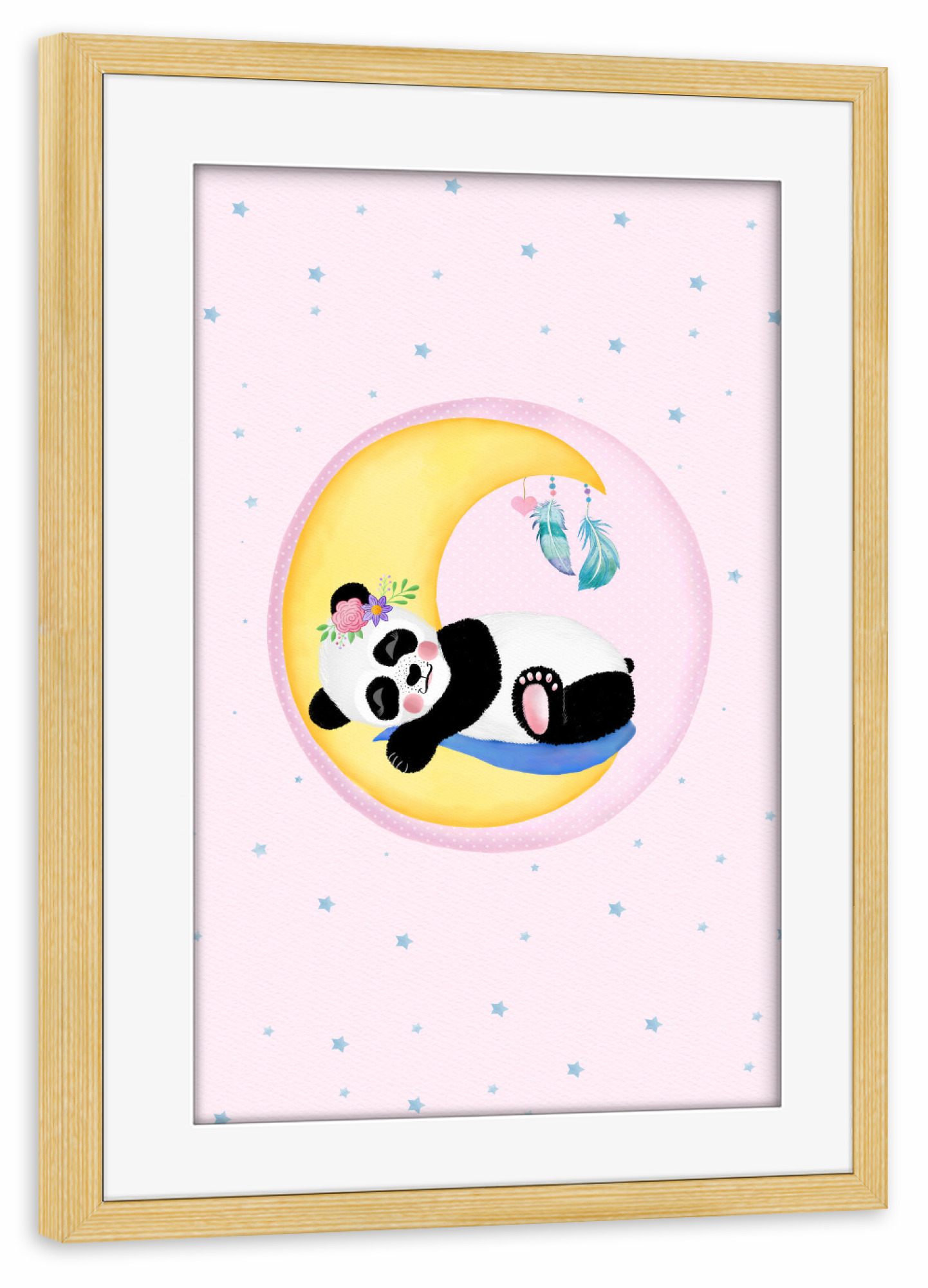 Poster mit Rahmen kiefer "Pandabären-Mädchen" artboxONE - Für Kinder,Tiere,Liebe
