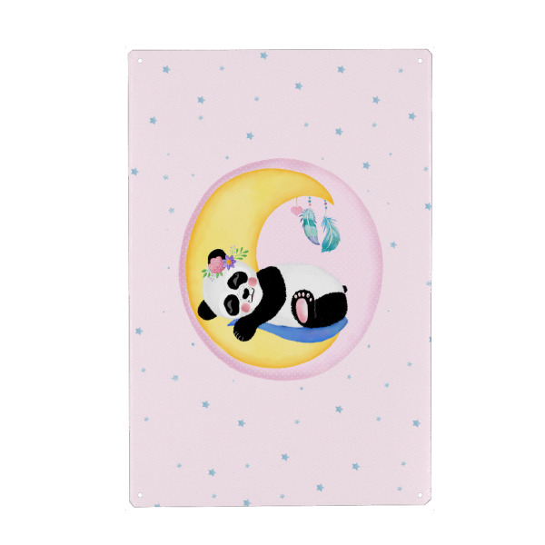 Metall Poster "Pandabären-Mädchen" artboxONE - Für Kinder,Tiere,Liebe