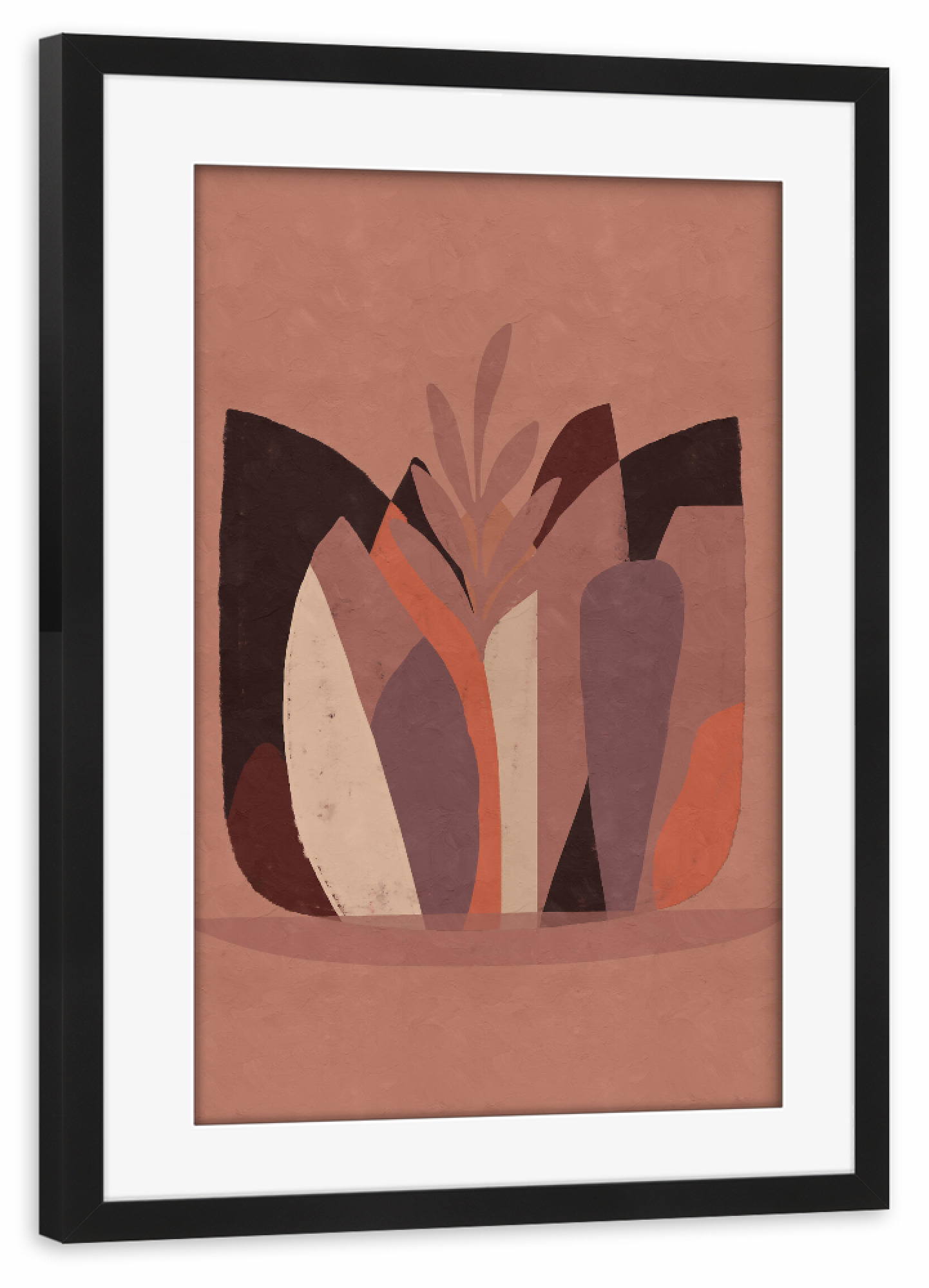 Poster mit Rahmen schwarz "Flower Vase Rose" artboxONE - Natur,Abstrakt,Geometrie