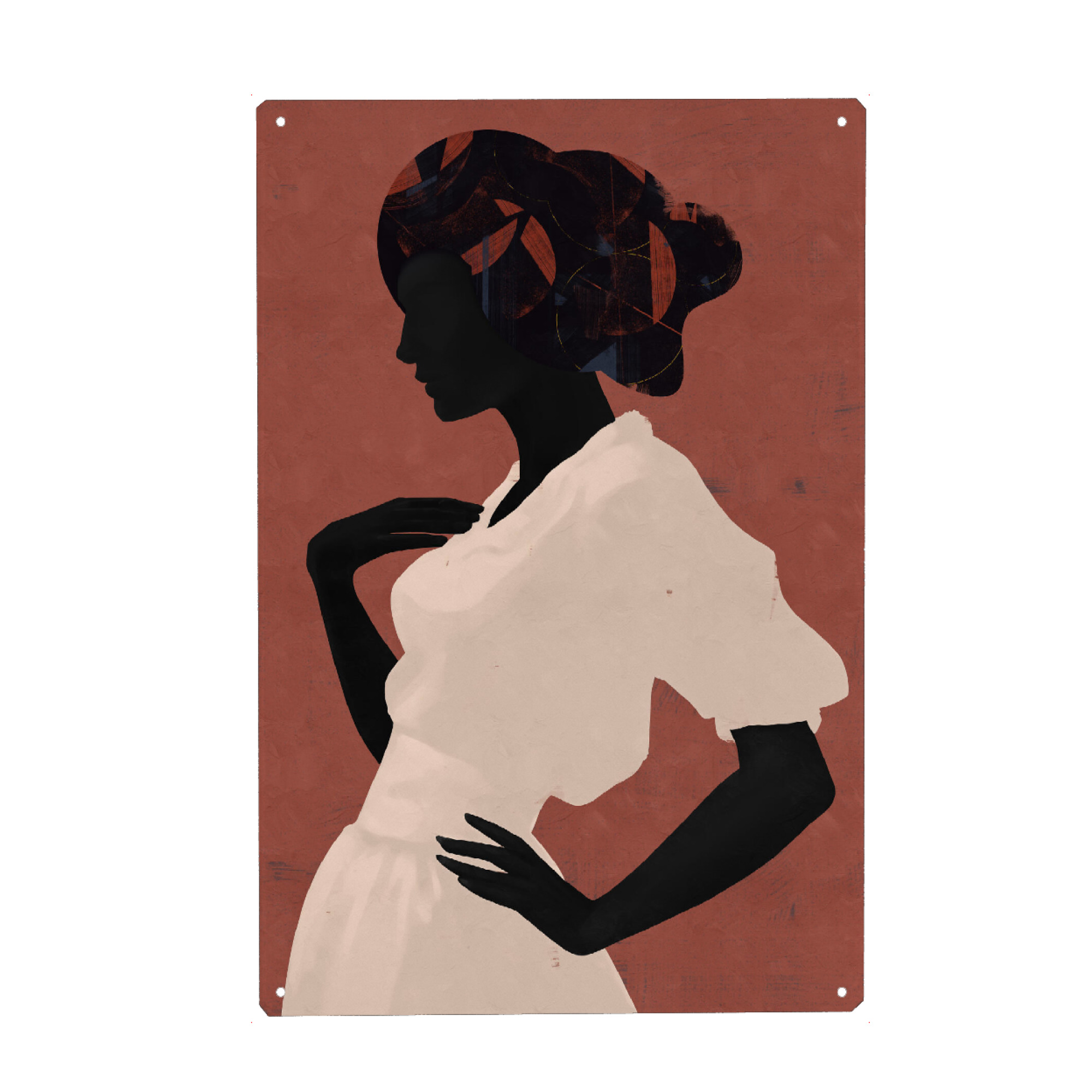 Metall Poster "SHE Woman A" artboxONE - Abstrakt,Menschen - Flat,Woman,Female,Frau,Boho,Silhouette - Blechschild