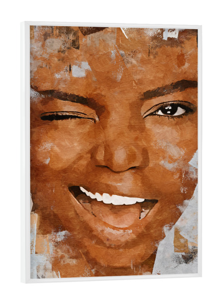 Poster mit weißem Rahmen "Dune Woman C" artboxONE - Menschen - Woman,Face,Smile,Gesicht,Frau,Female,Portrait