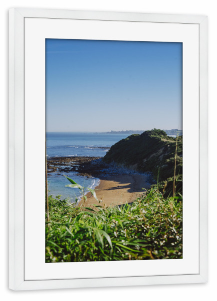 Poster mit Rahmen weiß "Lafitenia Beach" artboxONE - Natur - Bucht,Strand,Traumstrand,Lafitenia,Sommer,Sommergefühl,Sommerzeit,Beach,Natur,Nature
