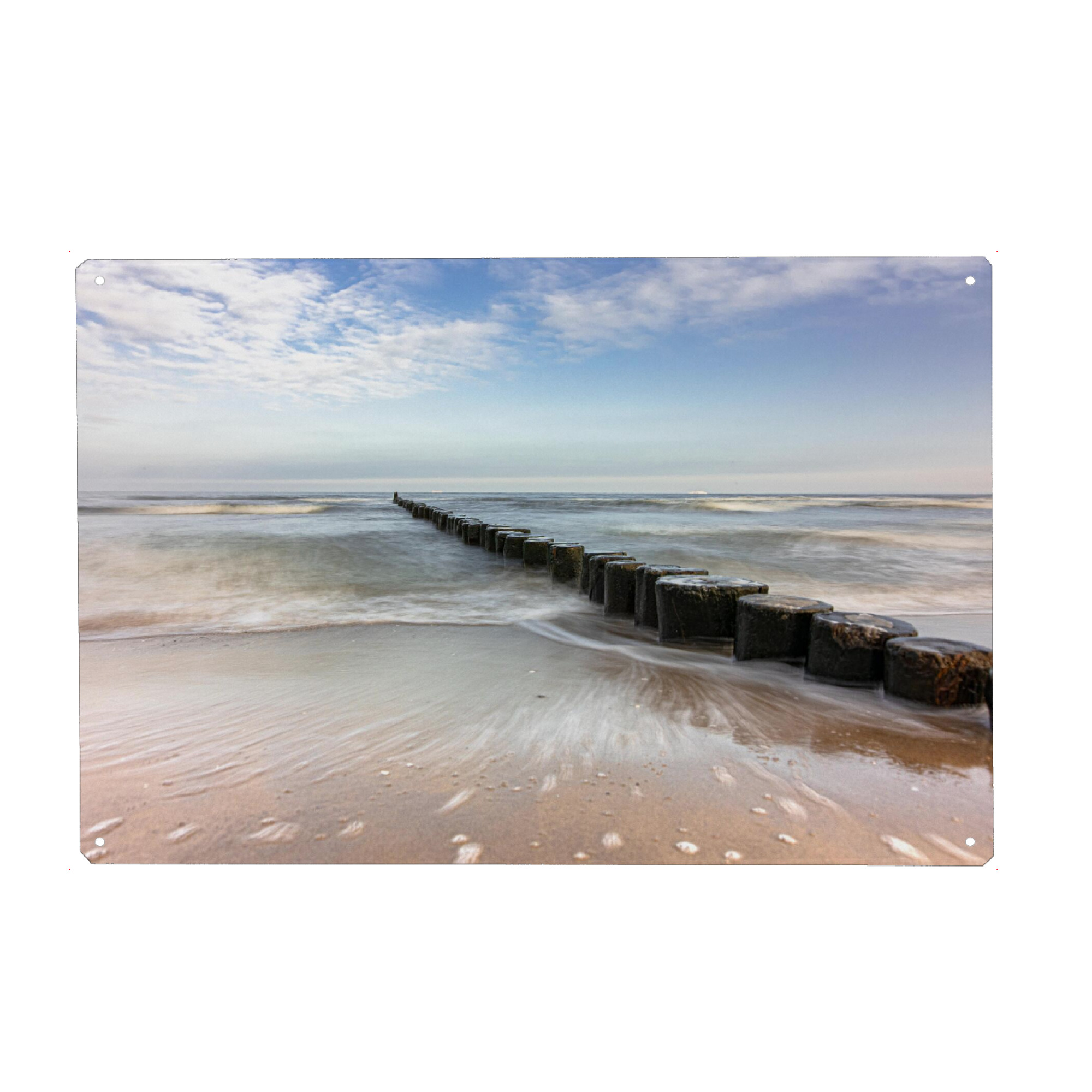 Holzbild "Buhnen am Meer" artboxONE - Natur,Reise / Strand und Meer