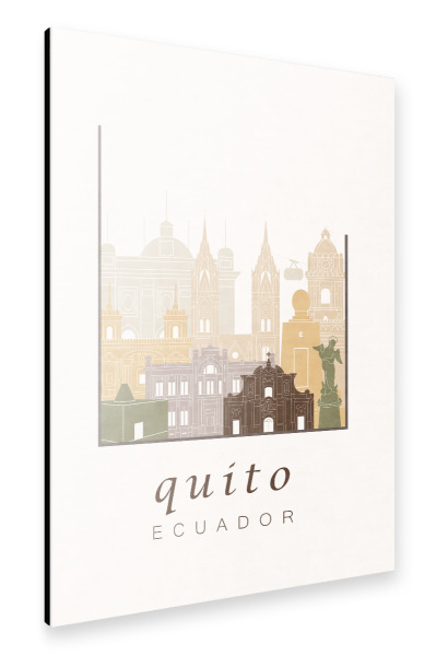 Alu-Dibond "Quito skyline rustic" 30x20 cm artboxONE