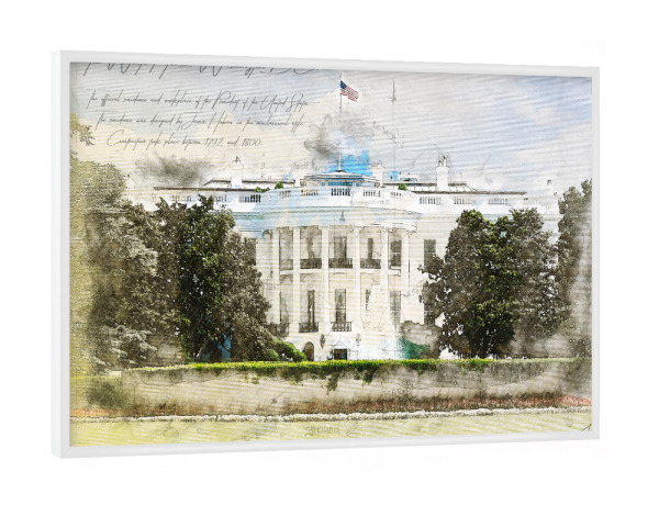 Poster mit weißem Rahmen "White House, Washington" artboxONE - Reise,Architektur,Städte / Washington