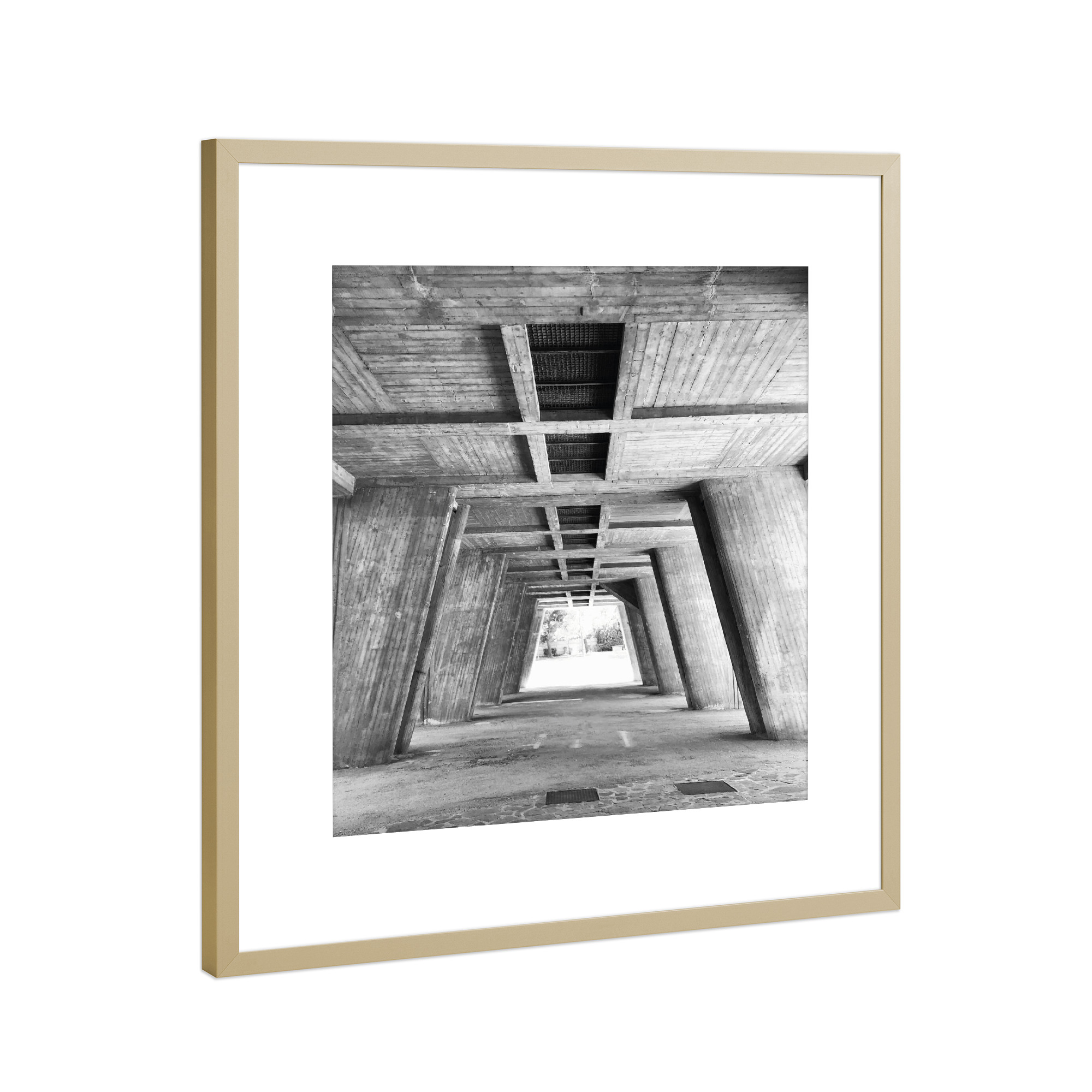 Poster mit Rahmen Gold "Brutalism" artboxONE - Architektur