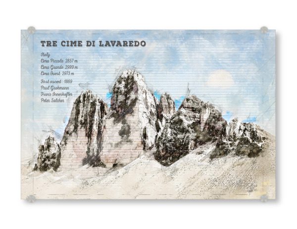 Acrylglasbild "Drei Zinnen Süd Tirol" artboxONE - Natur,Reise / Länder