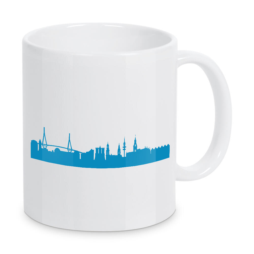 Tasse "HAMBURG 05 Skyline Print monochrome Teal" artboxONE - Städte,Städte / Hamburg,Abstrakt,Architektur