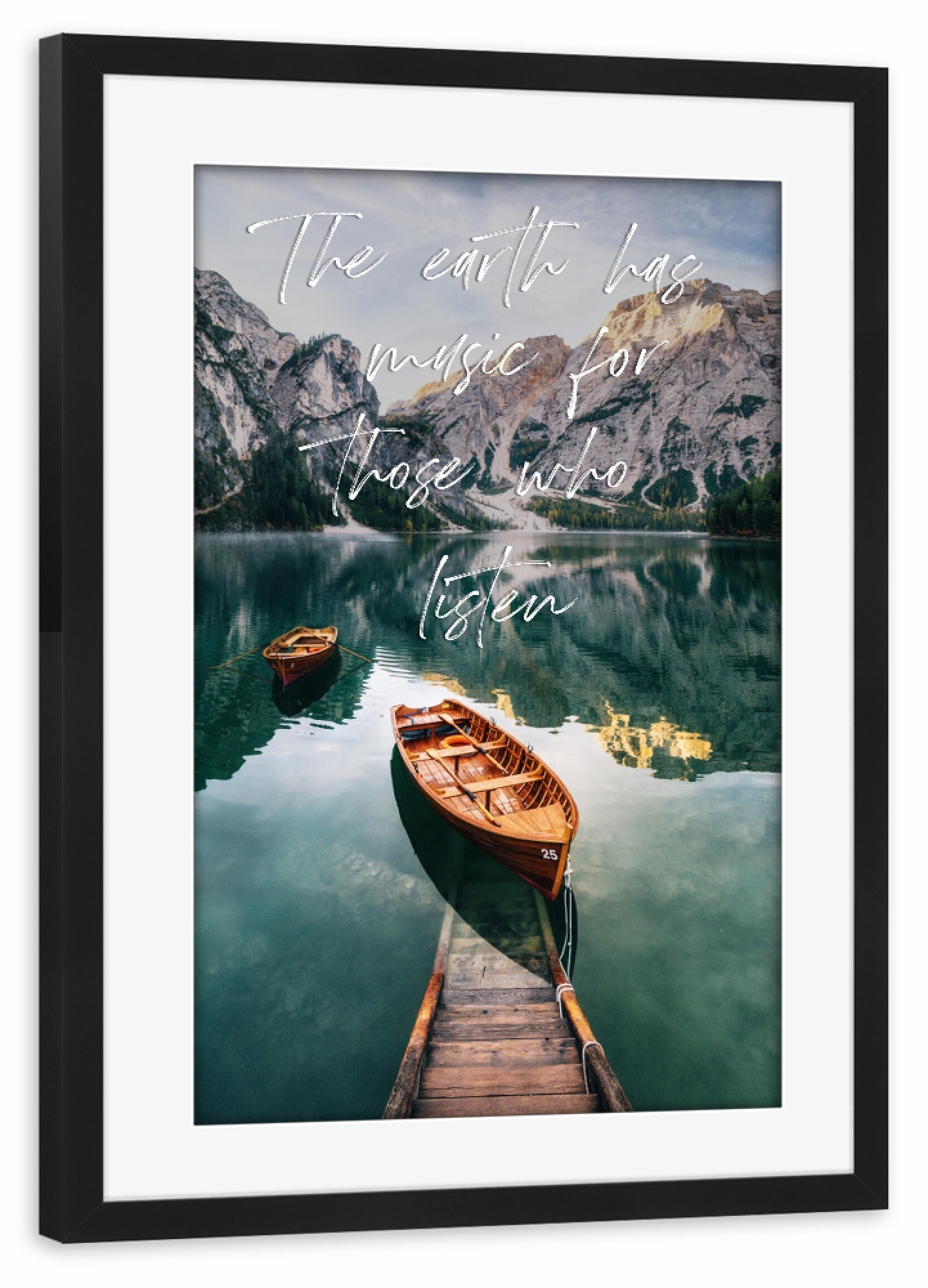 Poster mit Rahmen schwarz "Music of earth - quote" artboxONE - Typografie,Natur,Reise