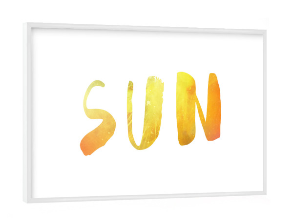 Poster mit weißem Rahmen "Sun watercolored" artboxONE - Typografie,Natur,Abstrakt