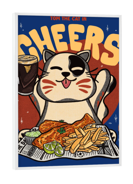 Poster mit weißem Rahmen "Cheers Baby" artboxONE - Tiere,Essen & Trinken