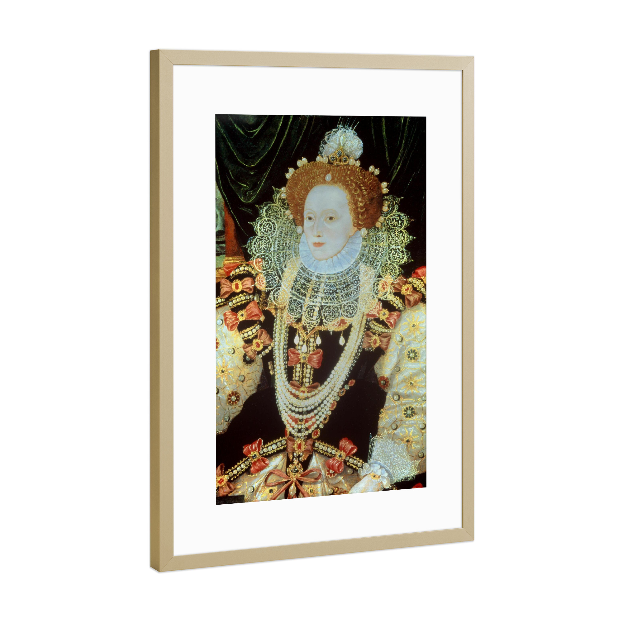 Poster mit Rahmen Gold "Queen Elizabeth I" artboxONE - Städte / London,Menschen
