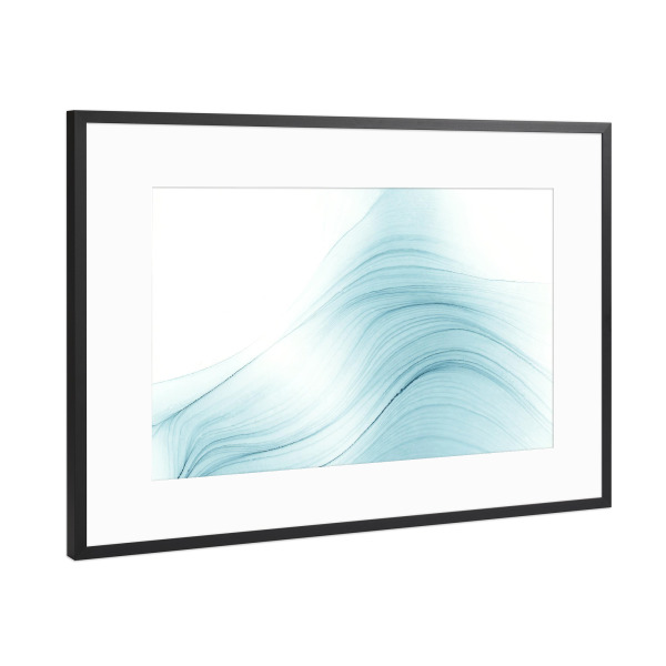 Poster mit Rahmen Schwarz (Metallic) "Light green hill" artboxONE - Abstrakt